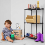 MonsterRAX 10" x 18" x 30" 3-Tier Wire Rack-MR-WS-181030-B3L-Garage Giant 