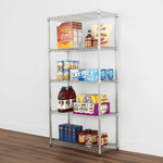 MonsterRAX 14" x 30" x 60" 5-Tier Wire Rack (Zinc)-MR-WS-301460-Z5-Garage Giant 