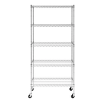 MonsterRAX 18" x 36" x 72" Rolling 5-Tier Wire Shelving Rack (Zinc)-MR-WS-361872-ZW5-Garage Giant 