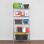 MonsterRAX 18" x 36" x 72" Rolling 5-Tier Wire Shelving Rack (Zinc)-MR-WS-361872-ZW5-Garage Giant 