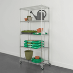 MonsterRAX 18" x 36" x 72" Rolling 5-Tier Wire Shelving Rack (Zinc)-MR-WS-361872-ZW5-Garage Giant 