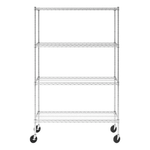 MonsterRAX 18" x 48" x 72" Rolling 4-Tier Wire Shelving Rack (Zinc)-MR-WS-481872-ZW4-Garage Giant 