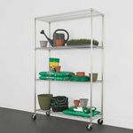 MonsterRAX 18" x 48" x 72" Rolling 4-Tier Wire Shelving Rack (Zinc)-MR-WS-481872-ZW4-Garage Giant 