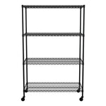 MonsterRAX 24" x 48" x 72" Rolling 4-Tier Wire Shelving Rack (Black)-MR-WS-482472-BW4-Garage Giant 