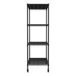 MonsterRAX 24" x 48" x 72" Rolling 4-Tier Wire Shelving Rack (Black)-MR-WS-482472-BW4-Garage Giant 
