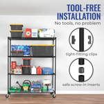 MonsterRAX 24" x 60" x 72" Rolling 4-Tier Wire Shelving Rack (Zinc)-MR-WS-602472-ZW4-Garage Giant 