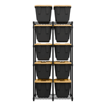 MonsterRAX 12 Gallon Storage Bin Rack (Black)-MR-WS-BR12-B5-Garage Giant 