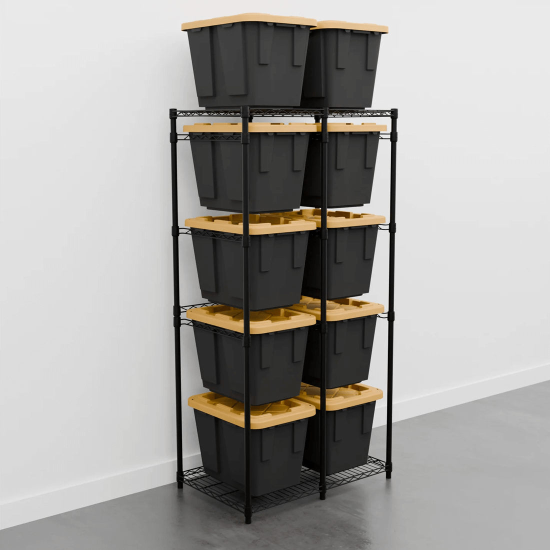 MonsterRAX 12 Gallon Storage Bin Rack (Black) | Garage Giant - Garage Giant