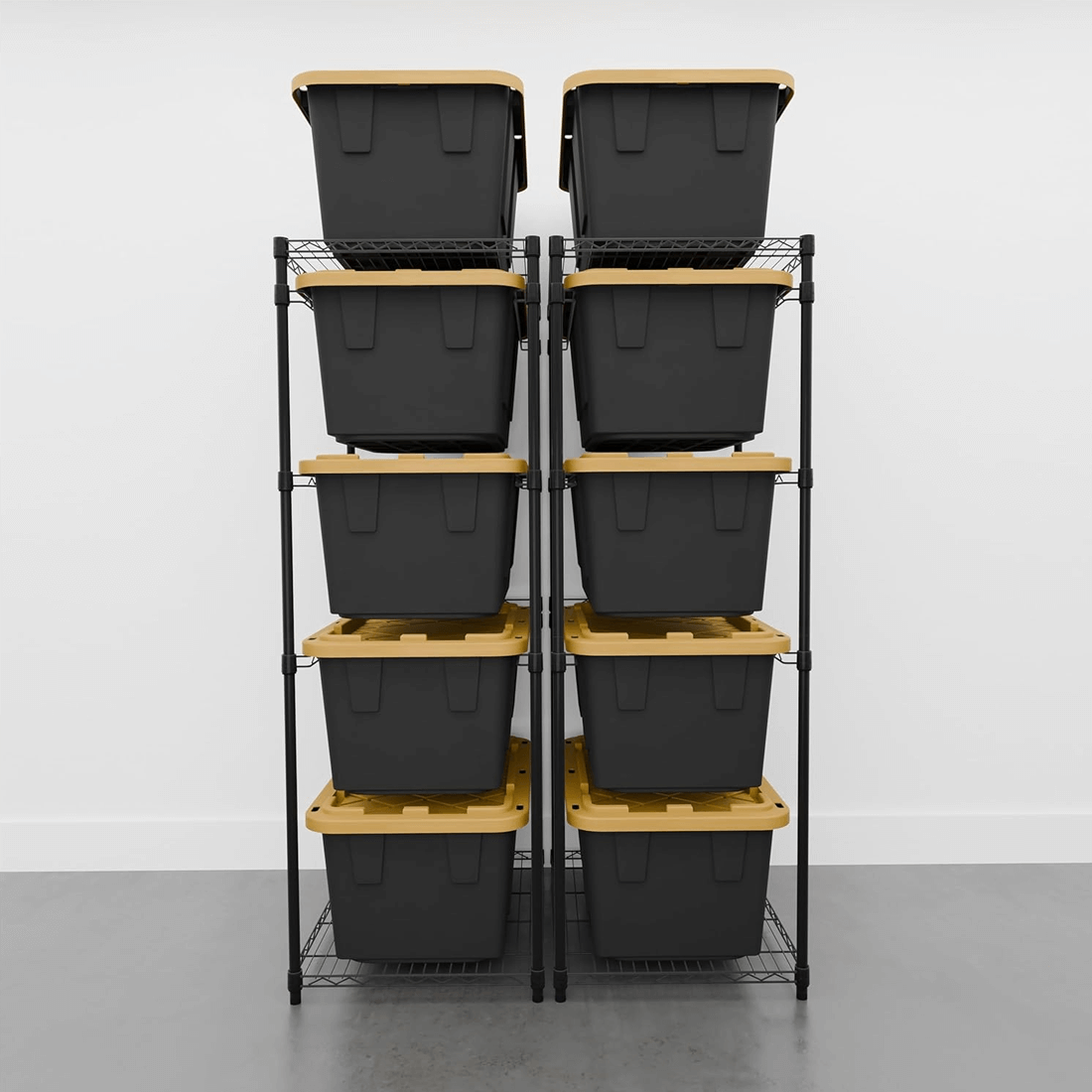 MonsterRAX Two Storage Bin Racks (Black) | Garage Giant - Garage Giant