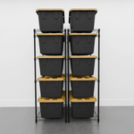 MonsterRAX Two Storage Bin Racks (Black)-MR-WS-BR27-B5-2PK-Garage Giant 