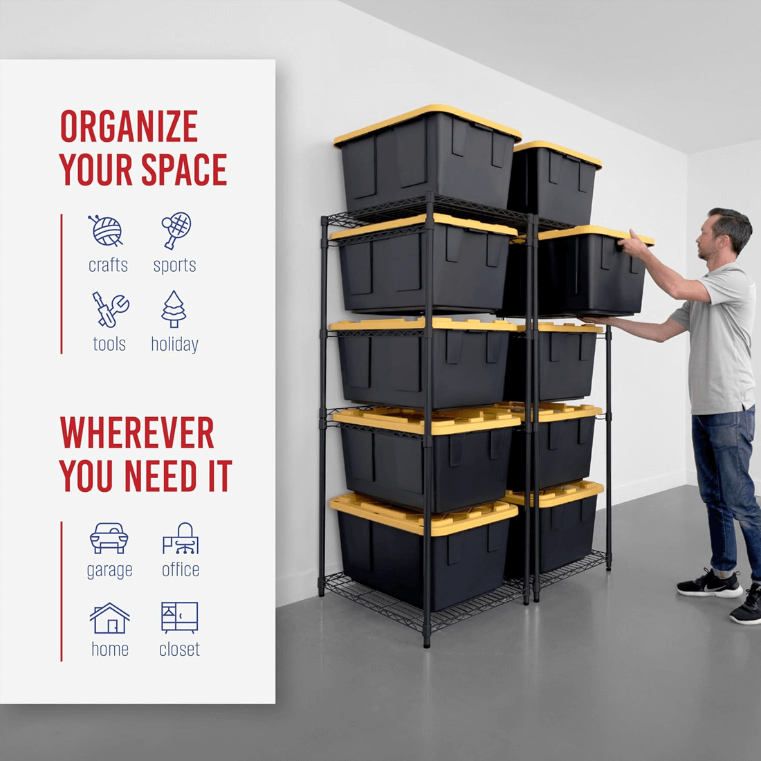 MonsterRAX Storage Bin Rack (Black) | Garage Giant - Garage Giant