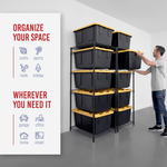 MonsterRAX Two Storage Bin Racks (Zinc)-MR-WS-BR27-Z5-2PK-Garage Giant 