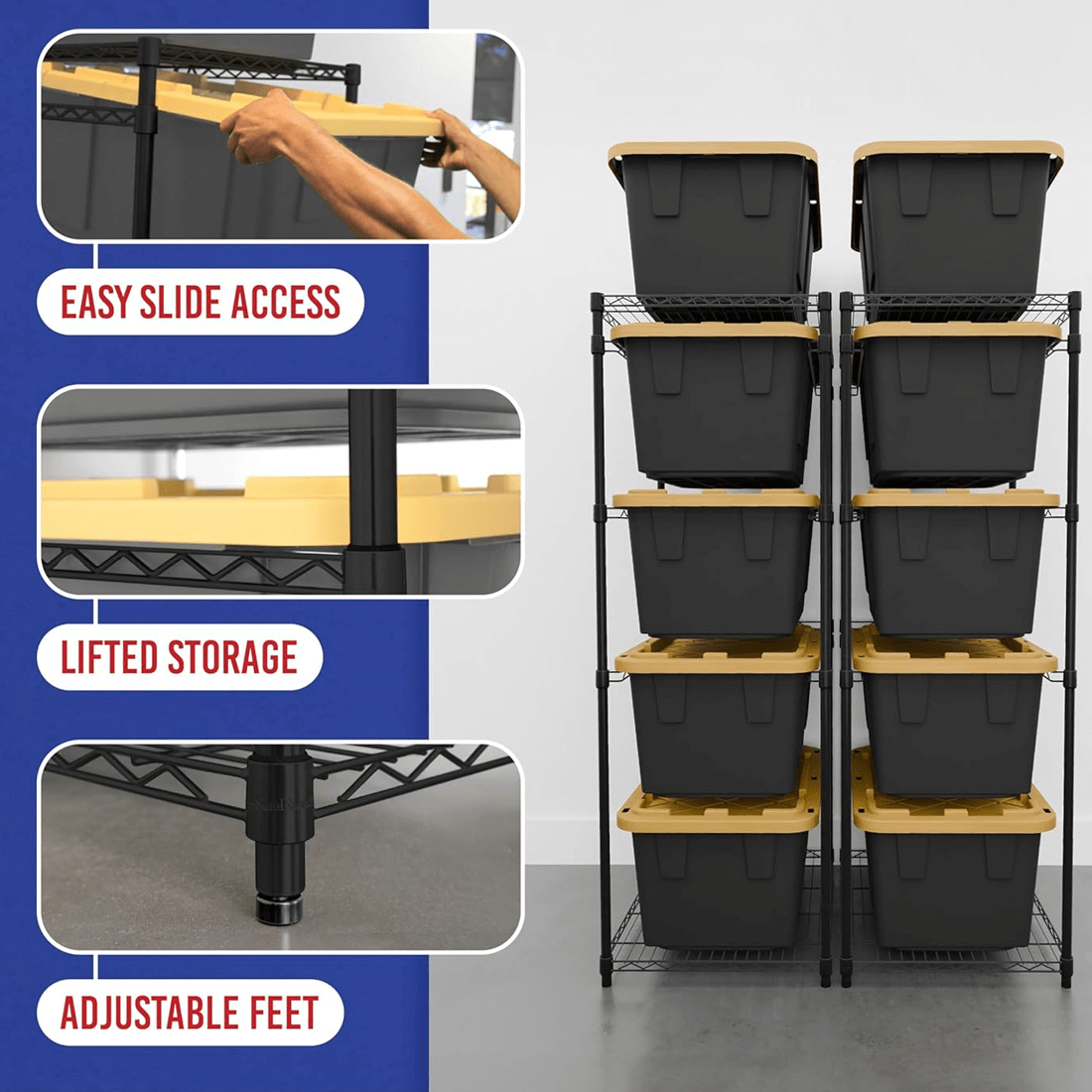 MonsterRAX Storage Bin Rack (Zinc) | Garage Giant - Garage Giant
