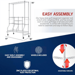 MonsterRAX Deluxe Golf Equipment Organizer Rack (Zinc)-MR-WS-DLXGOLF-Z-Garage Giant 