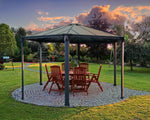 Palram-Canopia Monaco Hexagon Garden Gazebo (Grey / Bronze)-HG9160-Garage Giant 