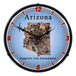 Collectable Sign and Clock Arizona Supports the 2nd Amendment Backlit Wall Clock-N20031026-Garage Giant 