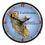 Collectable Sign and Clock California Supports the 2nd Amendment Backlit Wall Clock-N20031028-Garage Giant 