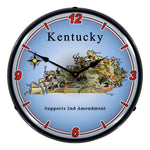 Collectable Sign and Clock Kentucky Supports the 2nd Amendment Backlit Wall Clock-N20031040-Garage Giant 