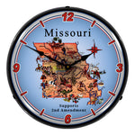 Collectable Sign and Clock Missouri Supports the 2nd Amendment Backlit Wall Clock-N20031048-Garage Giant 