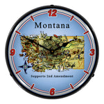 Collectable Sign and Clock Montana Supports the 2nd Amendment Backlit Wall Clock-N20031049-Garage Giant 