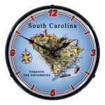 Collectable Sign and Clock South Carolina Supports the 2nd Amendment Backlit Wall Clock-N20031063-Garage Giant 