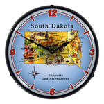 Collectable Sign and Clock South Dakota Supports the 2nd Amendment Backlit Wall Clock-N20031064-Garage Giant 