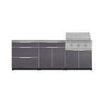 Newage Products Outdoor Kitchen Aluminum 5-Piece Cabinet Set With 3 Drawer, Bar, Grill Cabinet, Performance Grill and Countertops-71039-33-Natural Gas (NG)-Garage Giant 