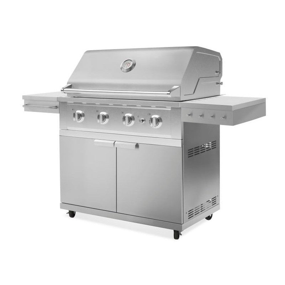 Newage Products Outdoor Kitchen Stainless Steel 2-Piece Grill Cart with Performance Grill-67111-40-Natural Gas (NG)-Garage Giant