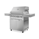 Newage Products Outdoor Kitchen Stainless Steel 2-Piece Grill Cart with Platinum Grill-67101-33-Natural Gas (NG)-Garage Giant 