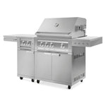 Newage Products Outdoor Kitchen Stainless Steel 2-Piece Grill Cart with Platinum Grill and Dual Side Burner-67113-33-Natural Gas (NG)-Garage Giant 