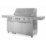 Newage Products Outdoor Kitchen Stainless Steel 2-Piece Grill Cart with Platinum Grill and Dual Side Burner-67117-40-Natural Gas (NG)-Garage Giant 