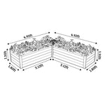 Absco The Organic Garden Co Hakea 4.9' x 4.9' x 1.3' Metal L Garden Bed - Woodland Gray 