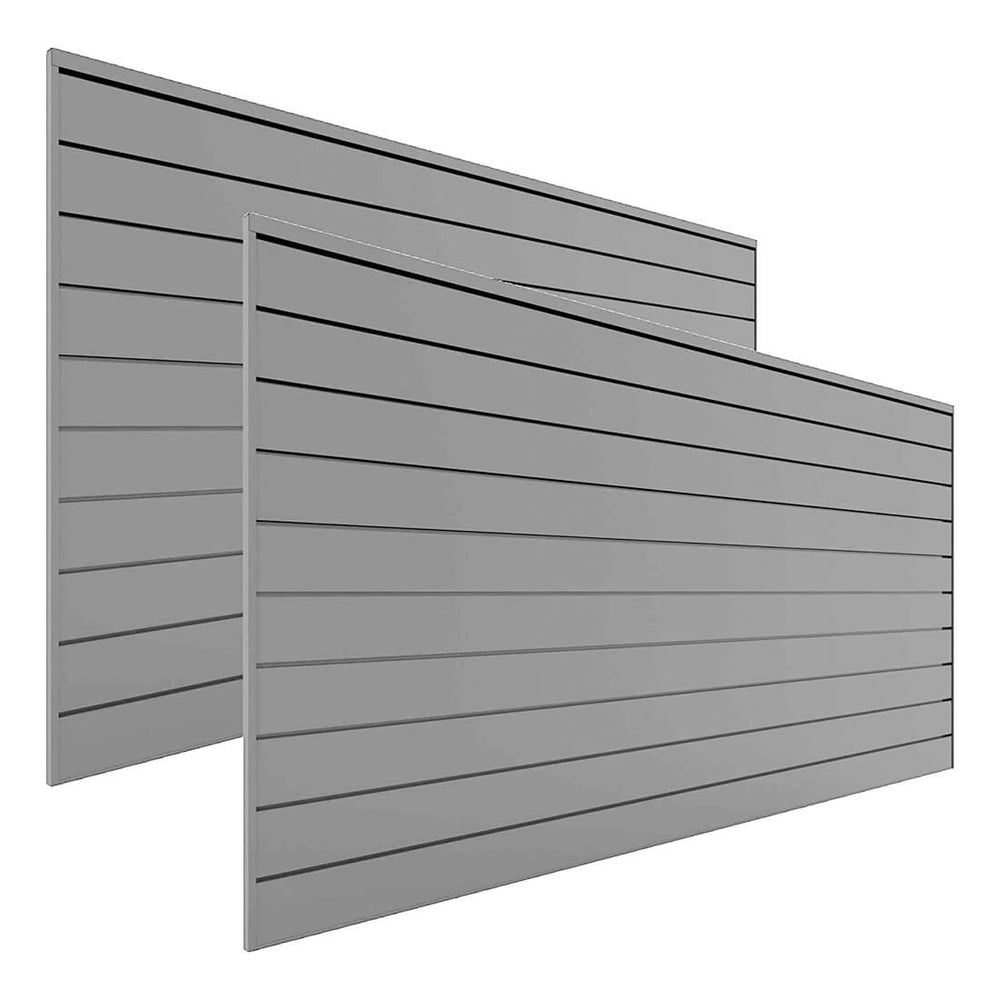 Proslat 8 ft. x 4 ft. PVC Slatwall (2-Pack Light Gray)-88207-Garage Giant