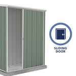 Absco EZI Slider 5' x 3' Metal Storage Shed - Pale Eucalypt 