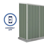 Absco EZI Slider 5' x 3' Metal Storage Shed - Pale Eucalypt 