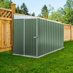 Absco Durango  5' x 10' Metal Bike Shed - Pale Eucalypt 