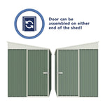 Absco Durango  5' x 10' Metal Bike Shed - Pale Eucalypt 