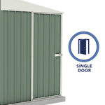 Absco Durango  5' x 10' Metal Bike Shed - Pale Eucalypt 