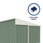 Absco Durango  5' x 10' Metal Bike Shed - Pale Eucalypt 