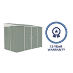 Absco Durango 10' x 5' Metal Bike Shed - Pale Eucalypt 