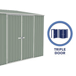 Absco Durango 10' x 5' Metal Bike Shed - Pale Eucalypt 