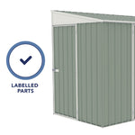 Absco Durango 10' x 5' Metal Bike Shed - Pale Eucalypt 