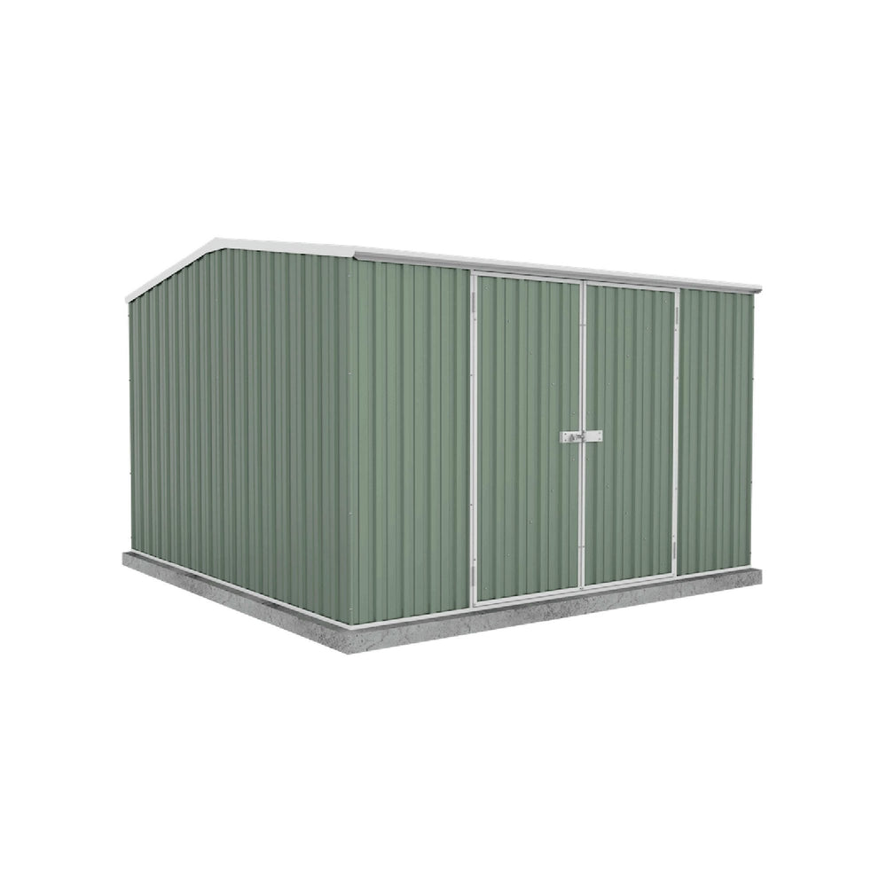 Absco Premier 10' x 10' Metal Storage Shed - Pale Eucalypt
