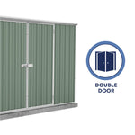 Absco Premier 10' x 10' Metal Storage Shed - Pale Eucalypt 