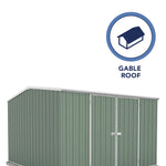 Absco Premier 10' x 10' Metal Storage Shed - Pale Eucalypt 