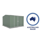 Absco Premier 10' x 10' Metal Storage Shed - Pale Eucalypt 