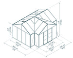 Palram-Canopia Triomphe Chalet 12' x 15' Greenhouse - Black-HG5500-Garage Giant 