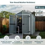 Palram-Canopia SkyLight 6' x 3' Storage Shed (Grey)-HG9603GY-Garage Giant 