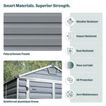 Palram-Canopia SkyLight 6' x 12' Storage Shed (Tan)-HG9612T-Garage Giant 