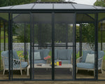 Palram-Canopia SanRemo 10' x 10' Patio Enclosure - Gray/Diffused Clear with Screen Doors (6)-HG9073-Garage Giant 